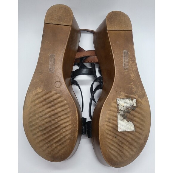 Women’s Platform Heels Open Toe Ankle Strap Italian Shoemakers Black Size 10 - Picture 7 of 7